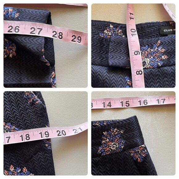 Club Monaco Womens Medallion Navy Kelly Pants silk wool blend. Sz 6 0012251 - Picture 4 of 9